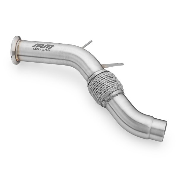 RM Motors Downpipe for BMW 7er 740d F01 F02 F03 F04 - without DPF - without Catalyst - 76mm / 3"