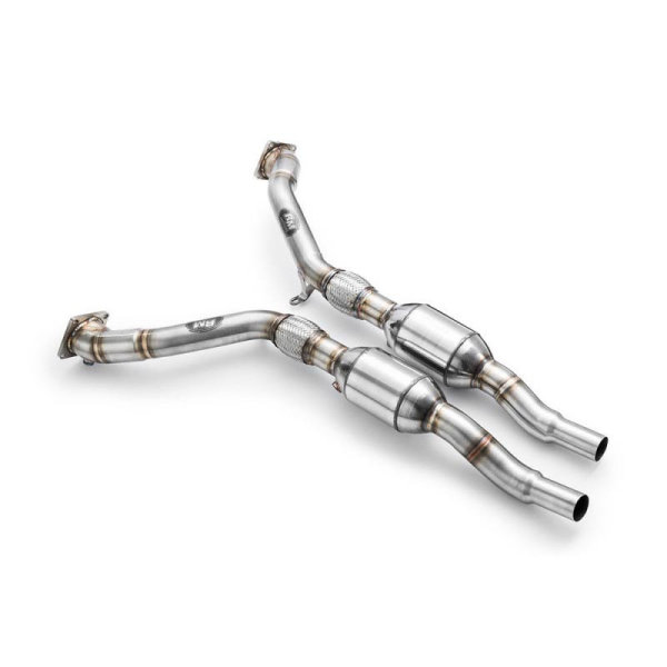 RM Motors Downpipe for Audi A6 Avant 2.7 T 4B5 - with Sports Catalyst (100 CPSI, Euro 4) - 63,5mm / 2,5"