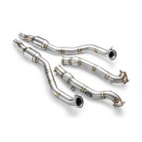 RM Motors Downpipe for Audi A7 Sportback S7 quattro 4GA - with Sports Catalyst (200 CPSI, Euro 3) - 76mm / 3"