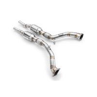 RM Motors Downpipe for Audi A6 2.7 T quattro 4B2, C5 - without Catalyst - with Silencer - 63,5mm / 2,5"