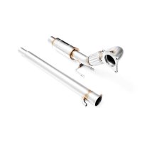 RM Motors Downpipe for VW Beetle 2.0 TSI 5C1, 5C2 - without Catalyst - with Silencer - 76mm / 3"