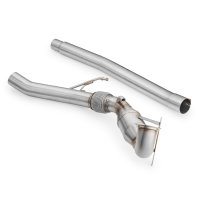RM Motors Downpipe for Audi A3 Limousine S3 quattro 8VS - without Catalyst - with Silencer - 76mm / 3"