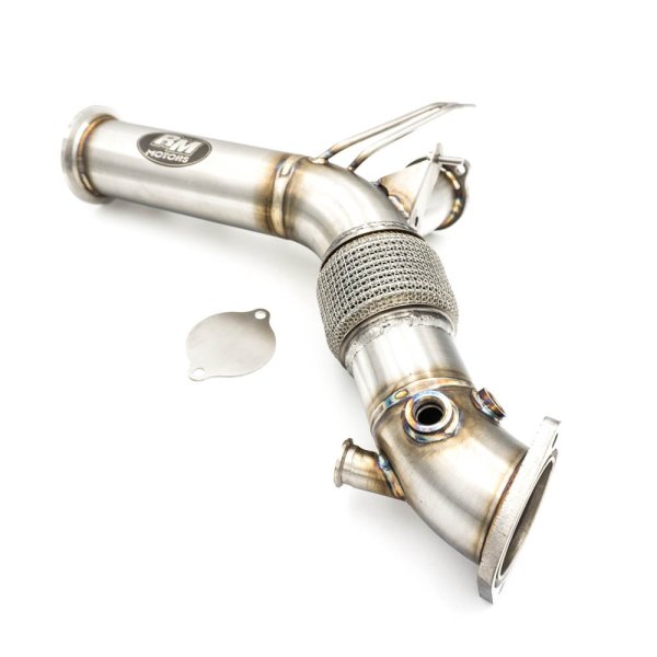 RM Motors Downpipe for BMW 8 Gran Coupe 840d xDrive F93, G16 - without Catalyst - without Diesel Particulate Filter - 80mm / 3.15"