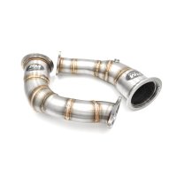 RM Motors Downpipe-Kit 76mm / 3" with HJS Sports Catalyst Euro 6 (200 CPSI), MS (100 CPSI) for various Audi